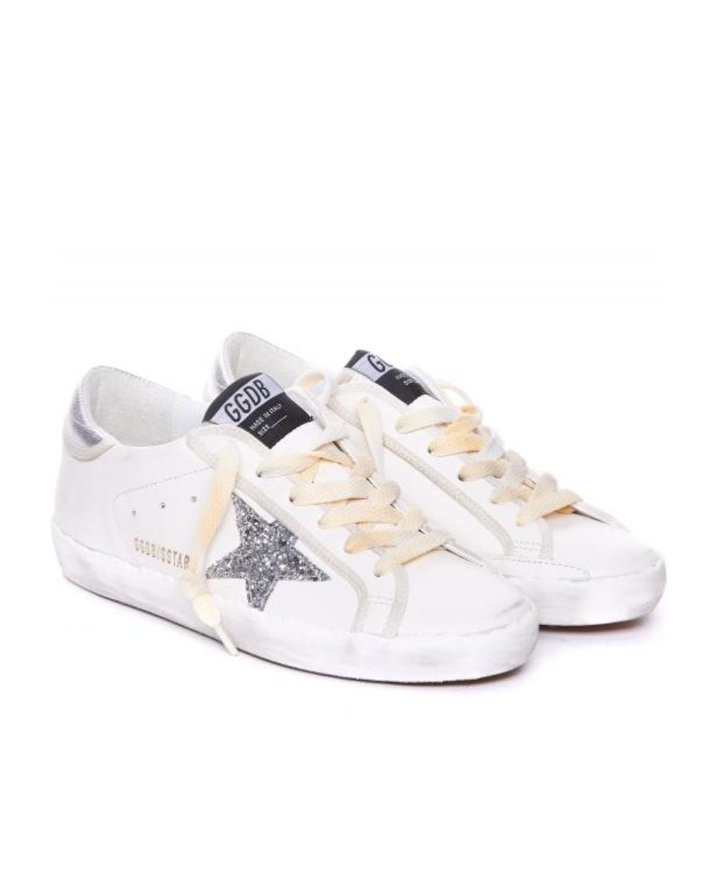 Golden Goose Deluxe Brand White Super Star Glittered Sneakers