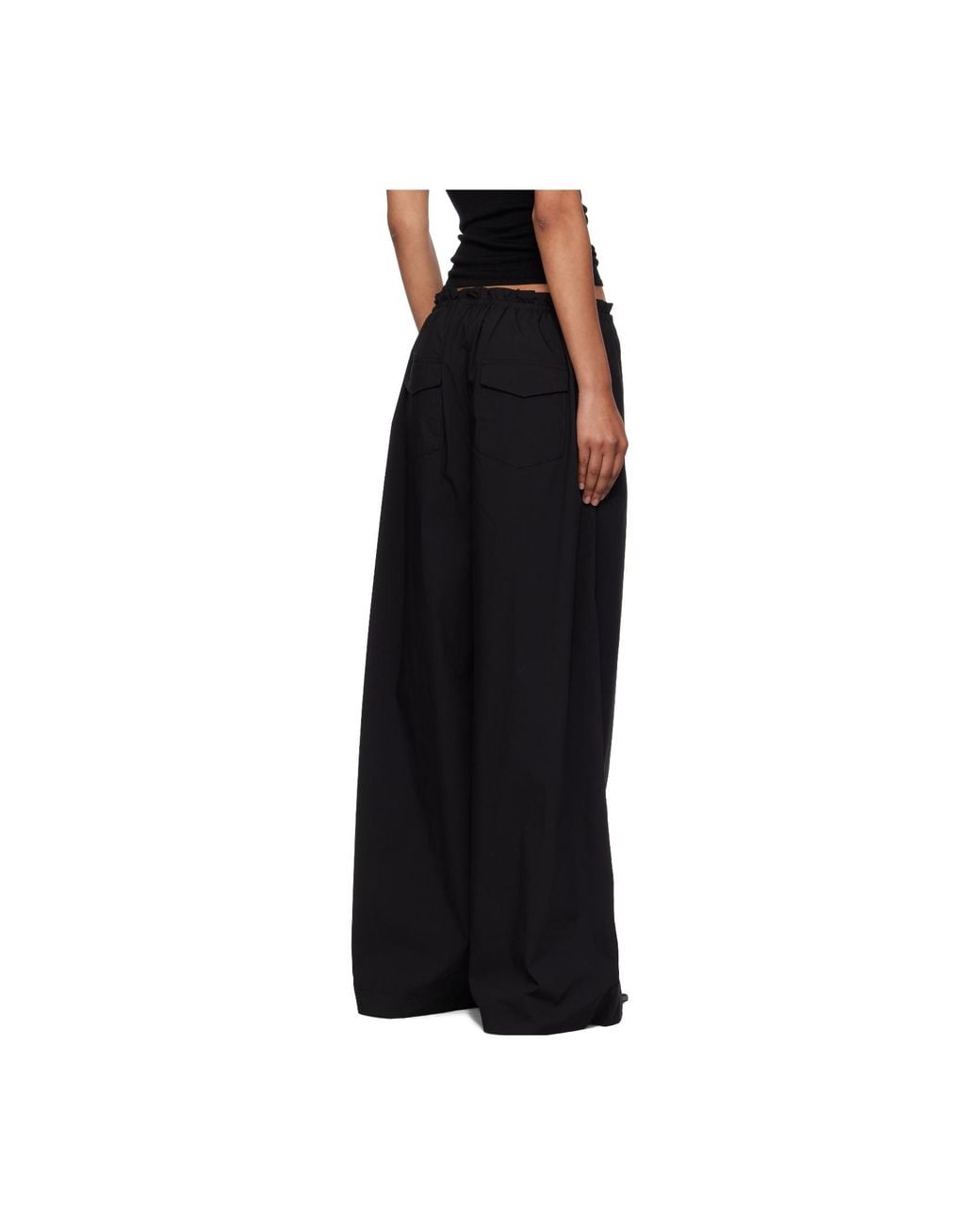 St. Agni Black Small Paper Bag Waist Casual Pants