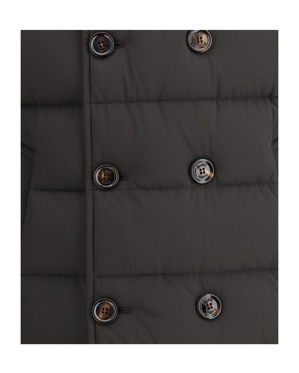 Moorer Black Florio Double-Breasted Padded Jacket for men
