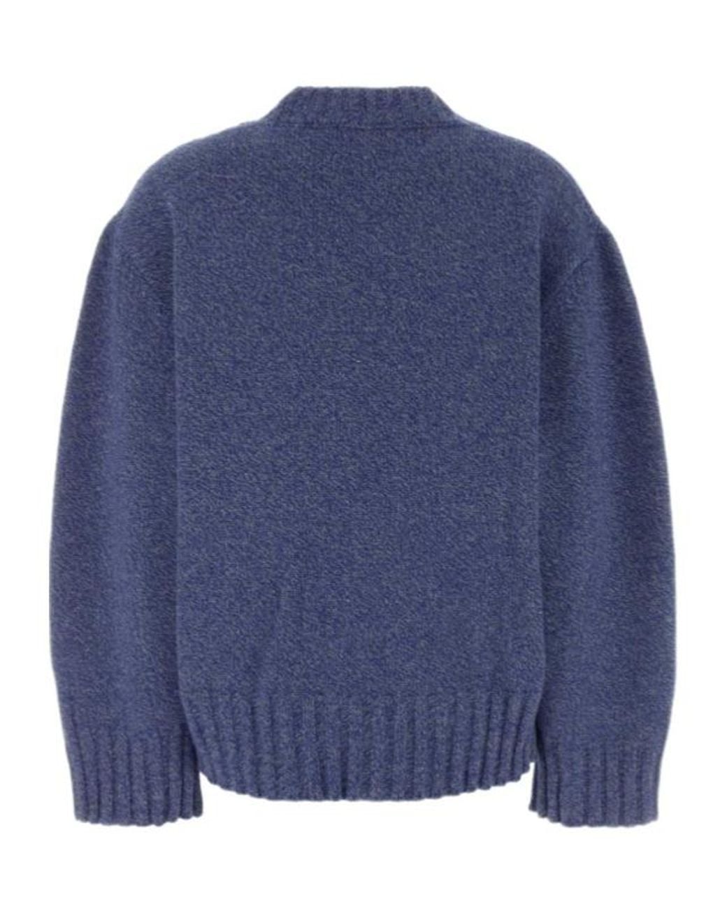 The Attico Blue The Asymmetric Hem Knitted Sweater