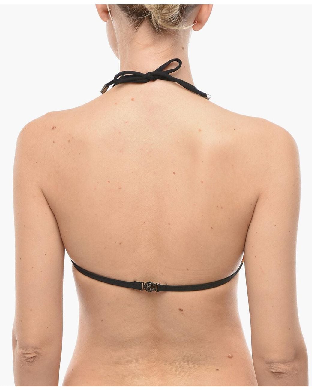 Karl Lagerfeld Yellow Cut-Out Triangle Bikini Top