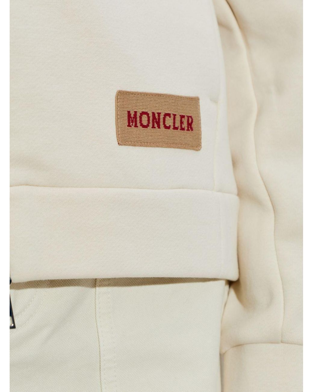 Moncler White Drawstring Hoodie
