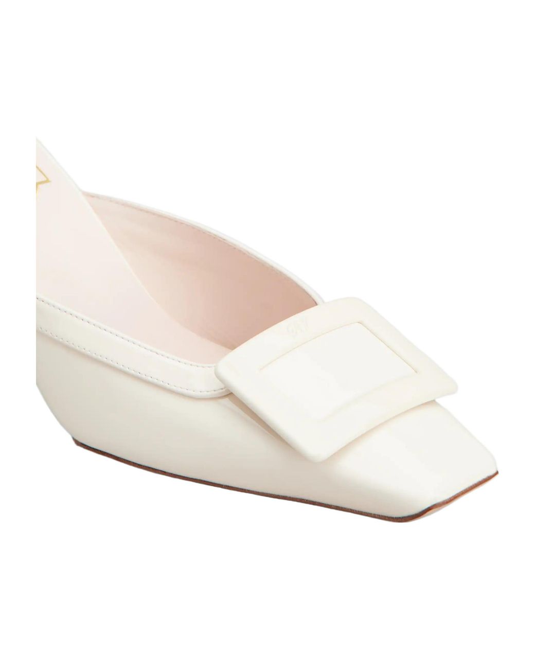 Roger Vivier Natural Belle Vivier Wedge Mules