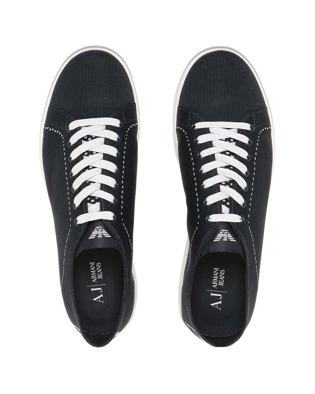 Armani Jeans Black Logo Lace Up Casual Sports Shoes for men