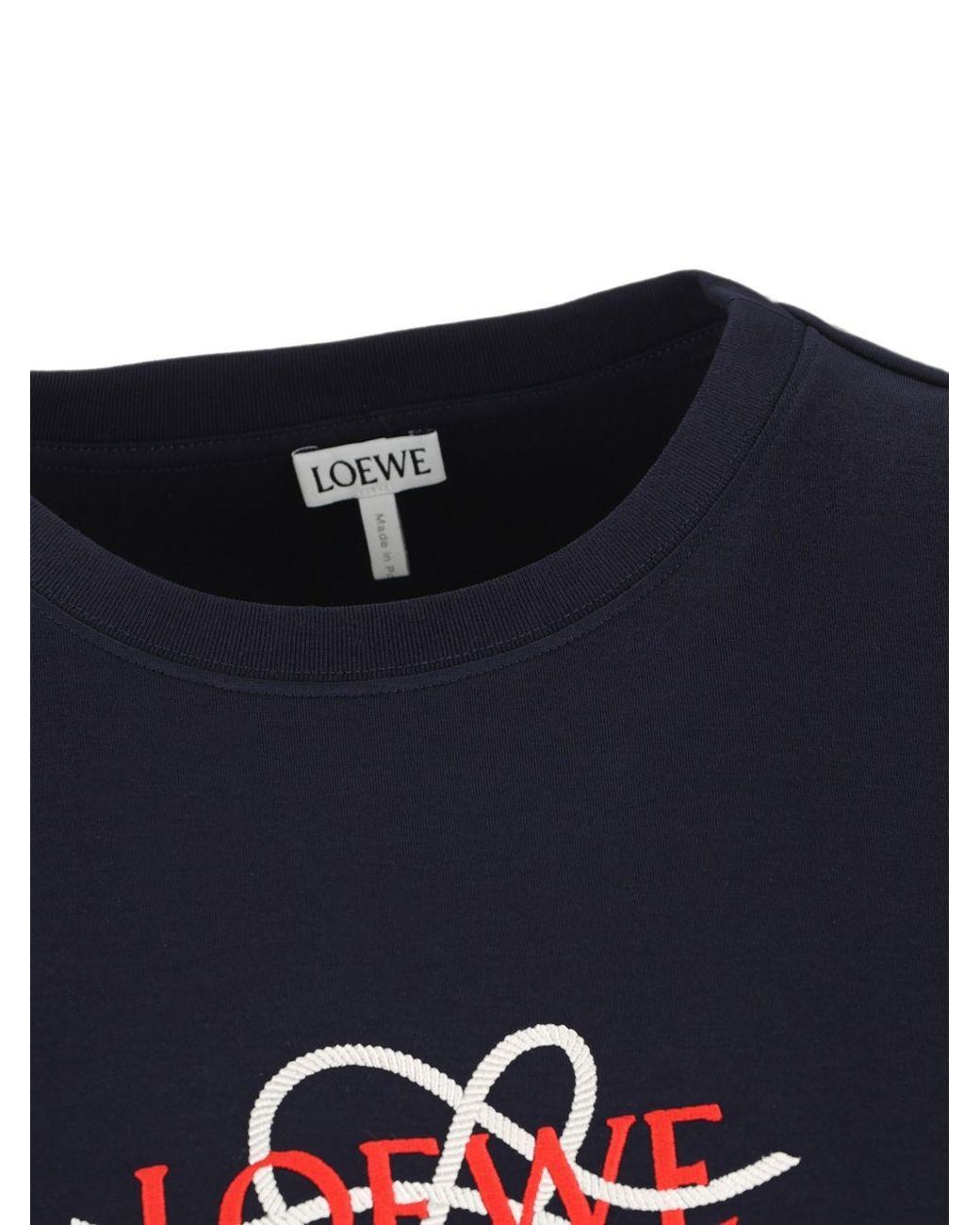 Loewe Blue Logo-Embroidered T-Shirt