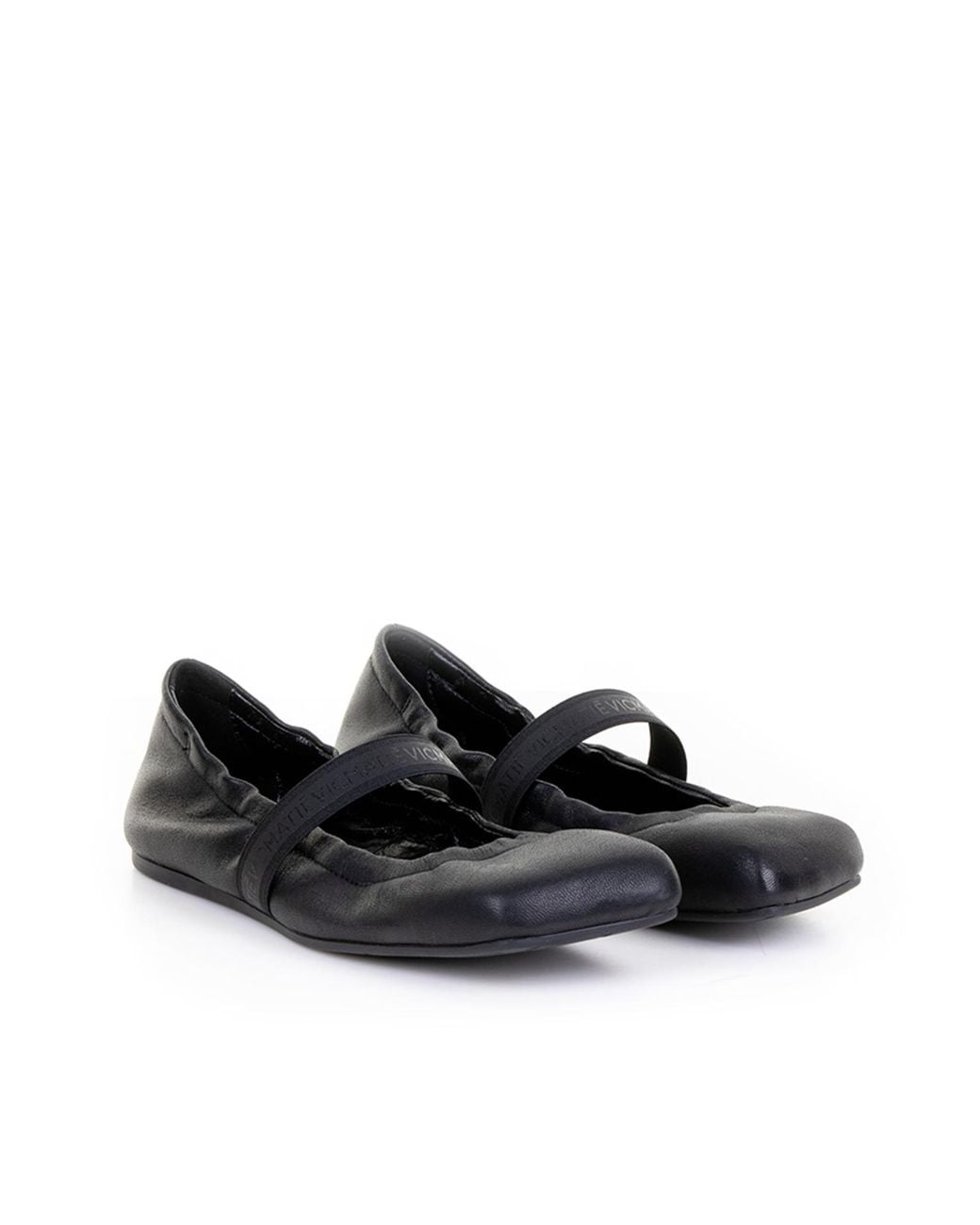 Vic Matié Black Almond Toe Slip-On Ballerinas