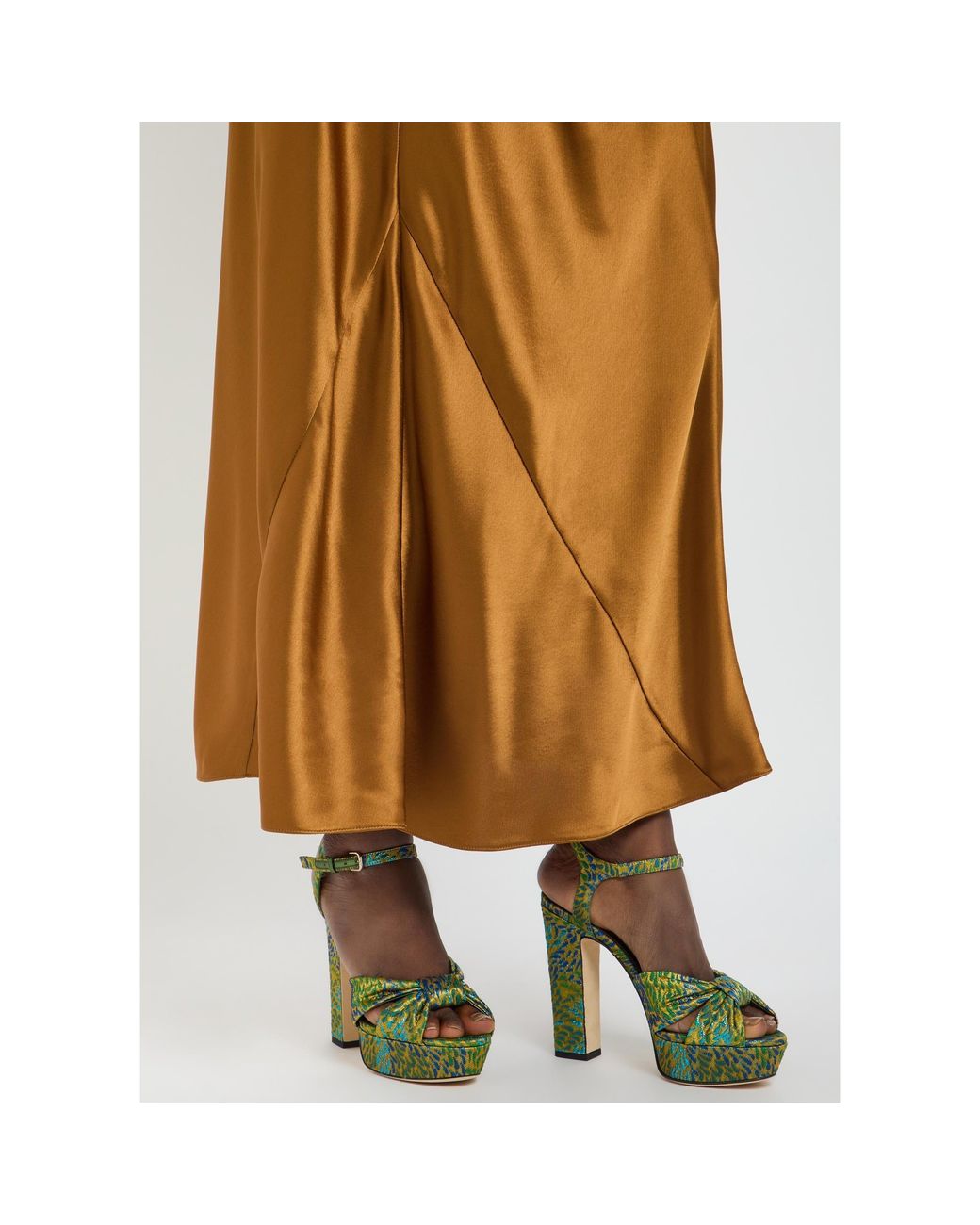 Jimmy Choo Green Heeled Platform Sandals
