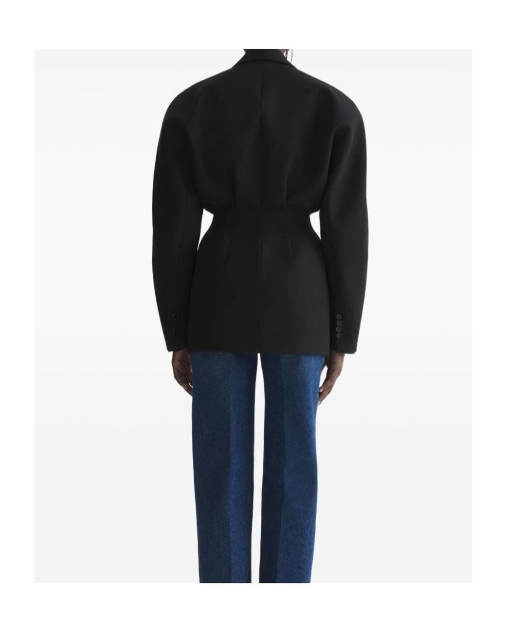 Mugler Black ミュグレー シングルブレスト シンチドブレザー