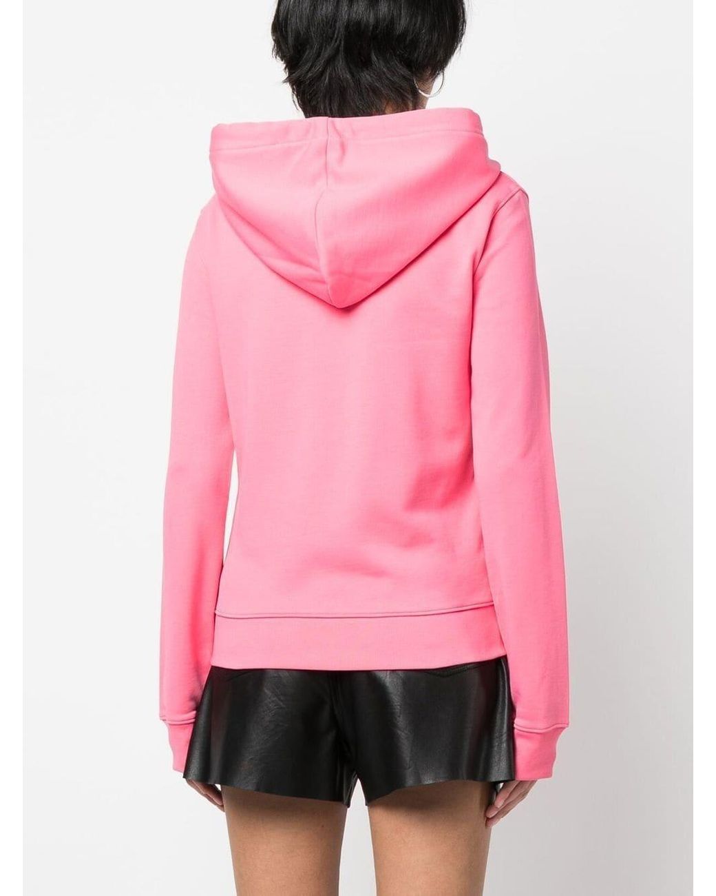 Moschino Pink Logo-Print Zip-Up Hoodie