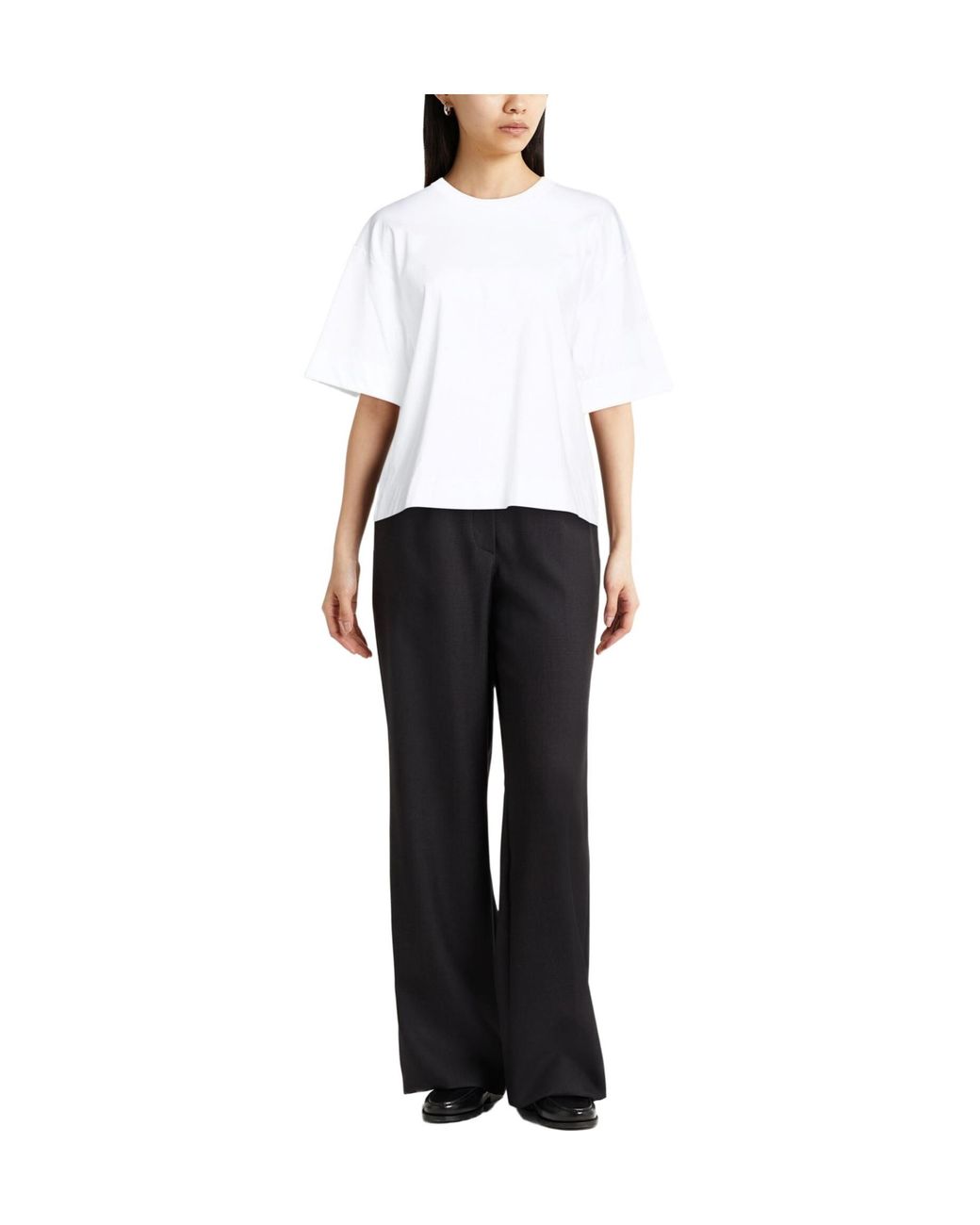 Max Mara White Solid-Color Short-Sleeve T-Shirt