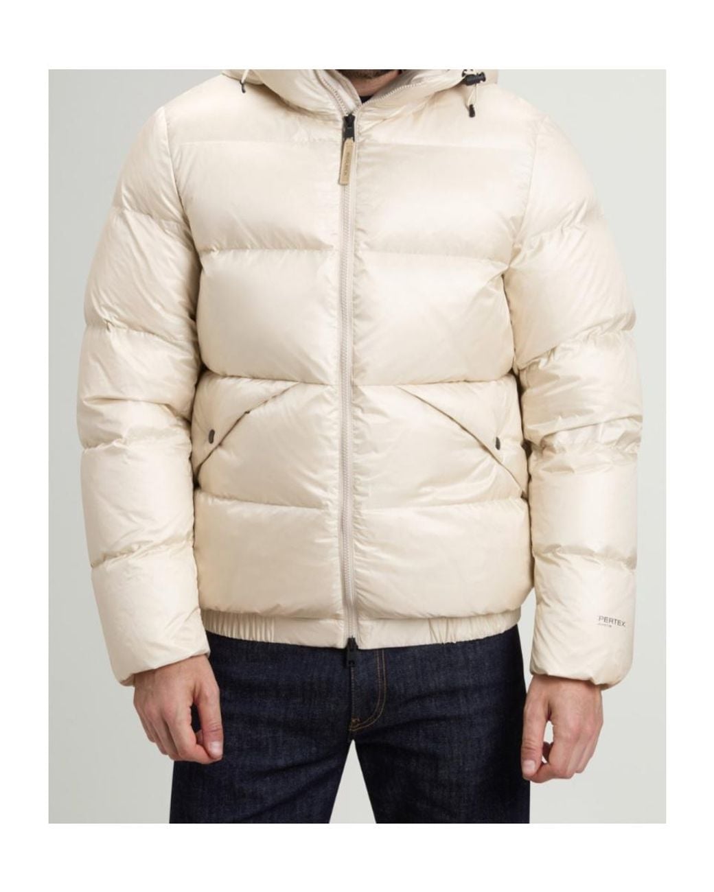 Woolrich Natural Pertex Hooded Puffer Jacket for men