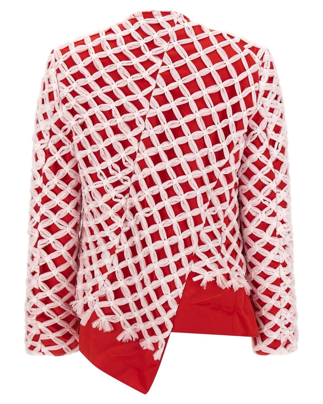Comme des Garçons Red Comme Des Garçons Tulle Weave Asymmetric Blazer