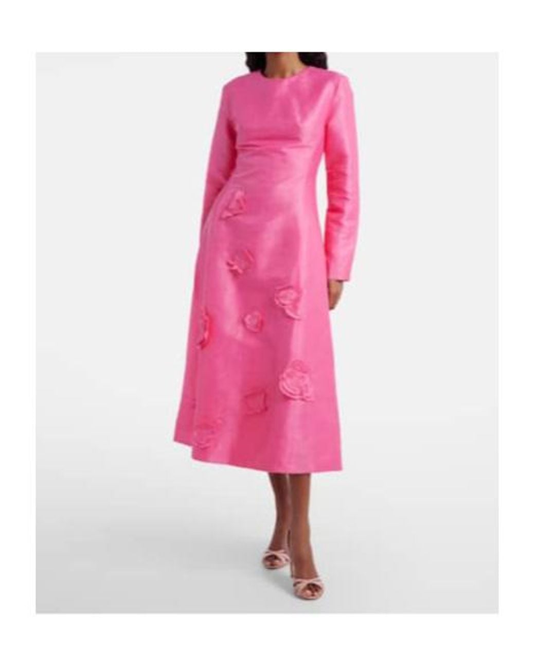 Leo Pink Amira Floral-Appliqué Cocktail Dress