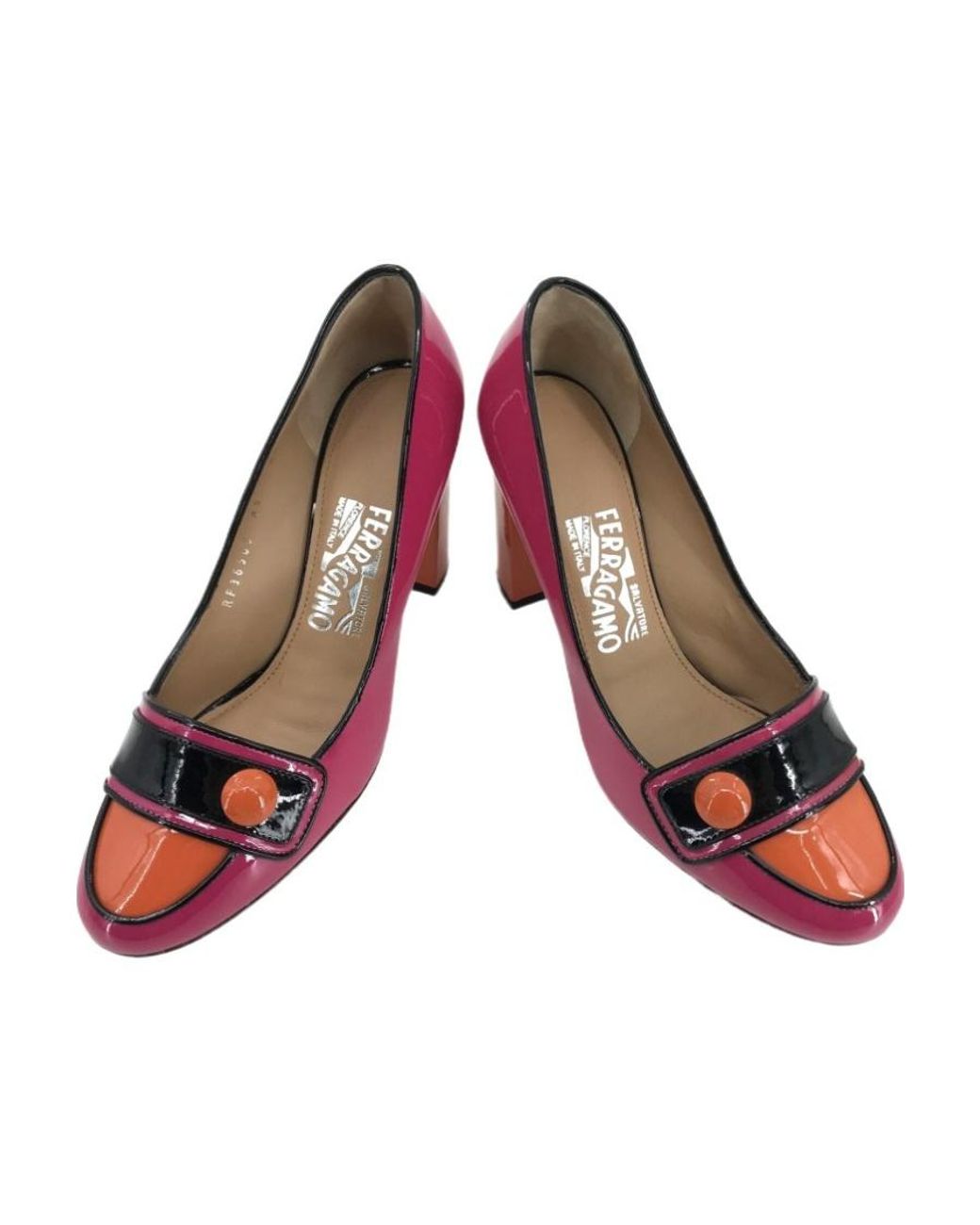 Ferragamo Pink Logo High Heels