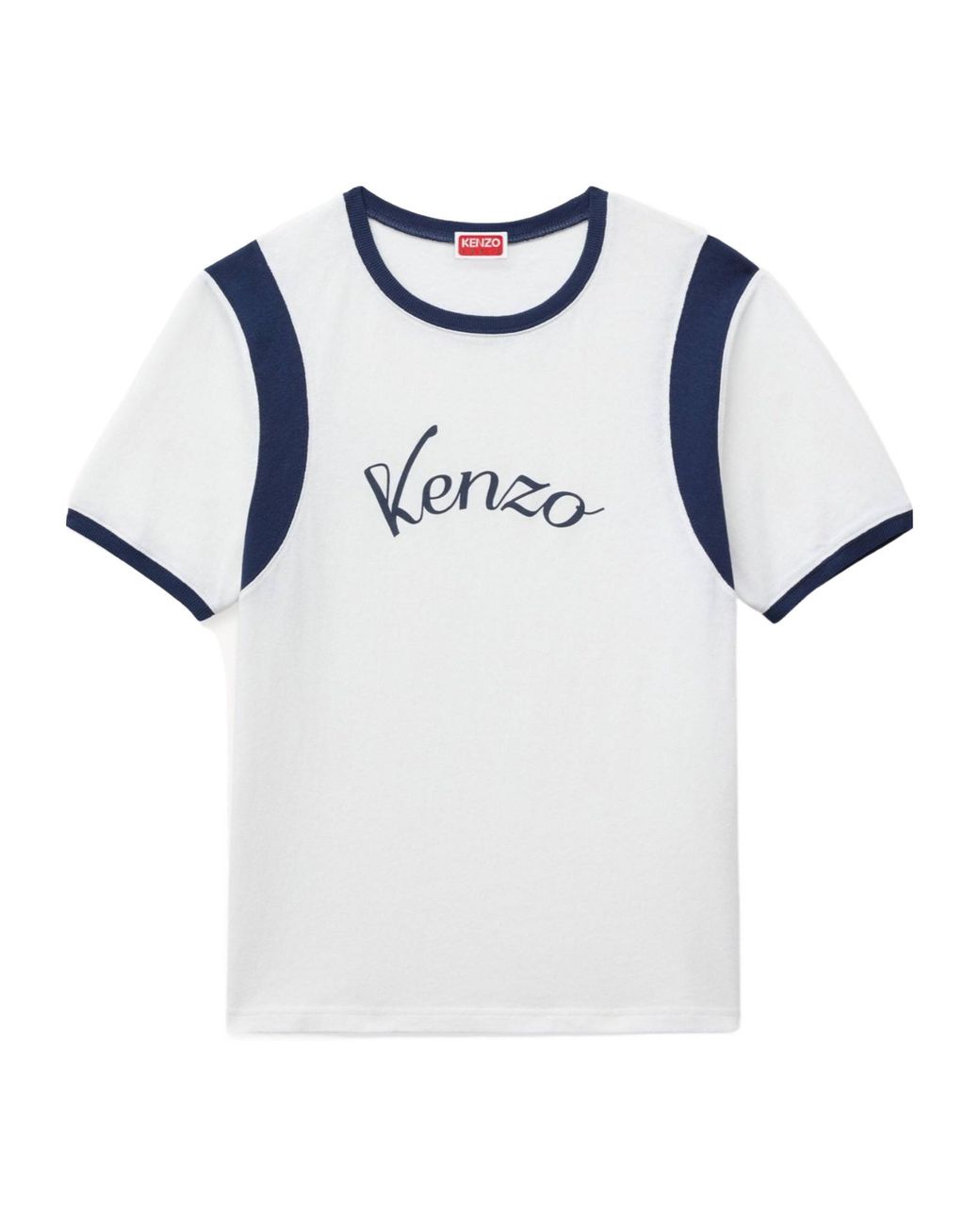 KENZO Blue Logo Trim T-Shirt for men