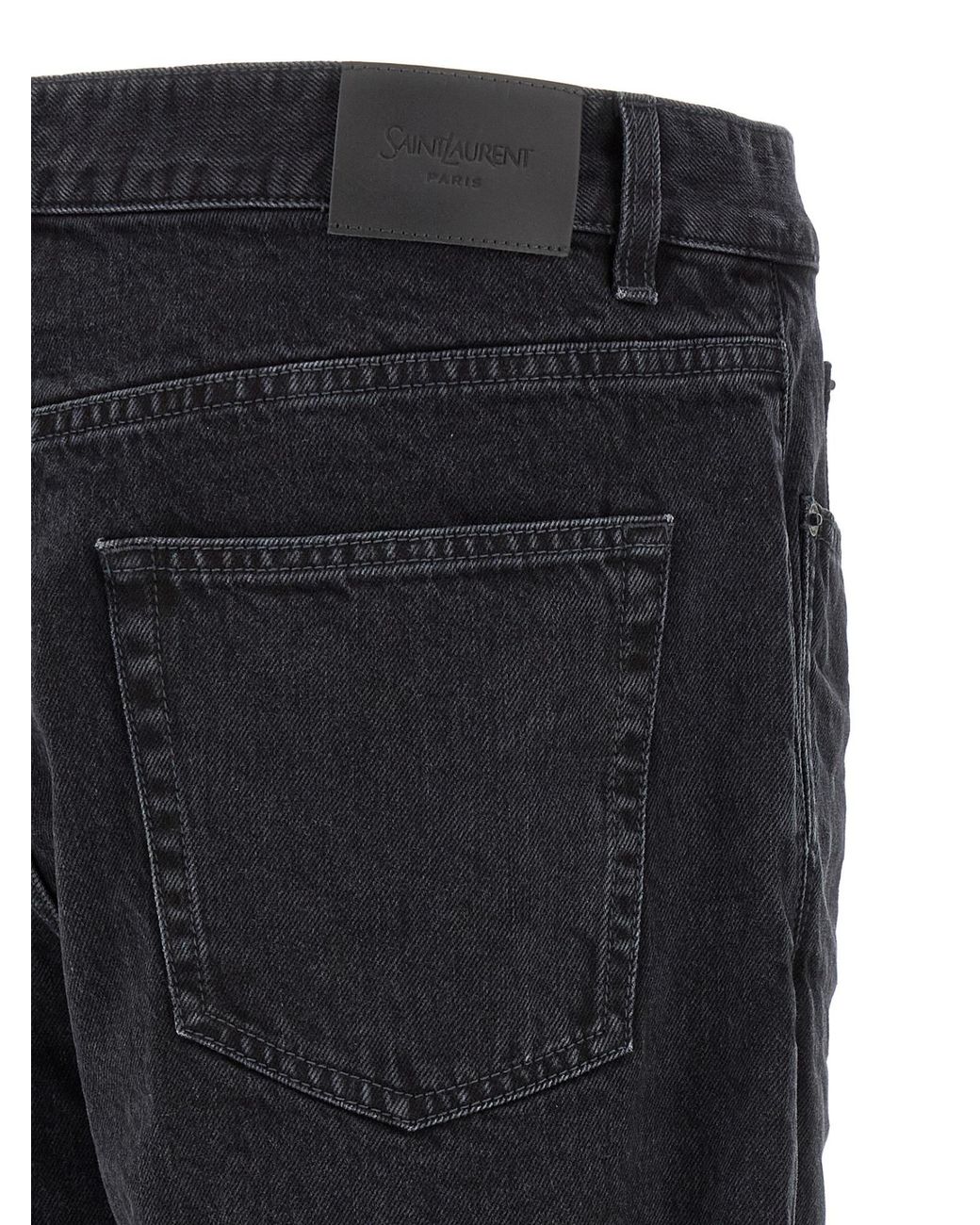 Saint Laurent Black Logo-Patch Jeans for men