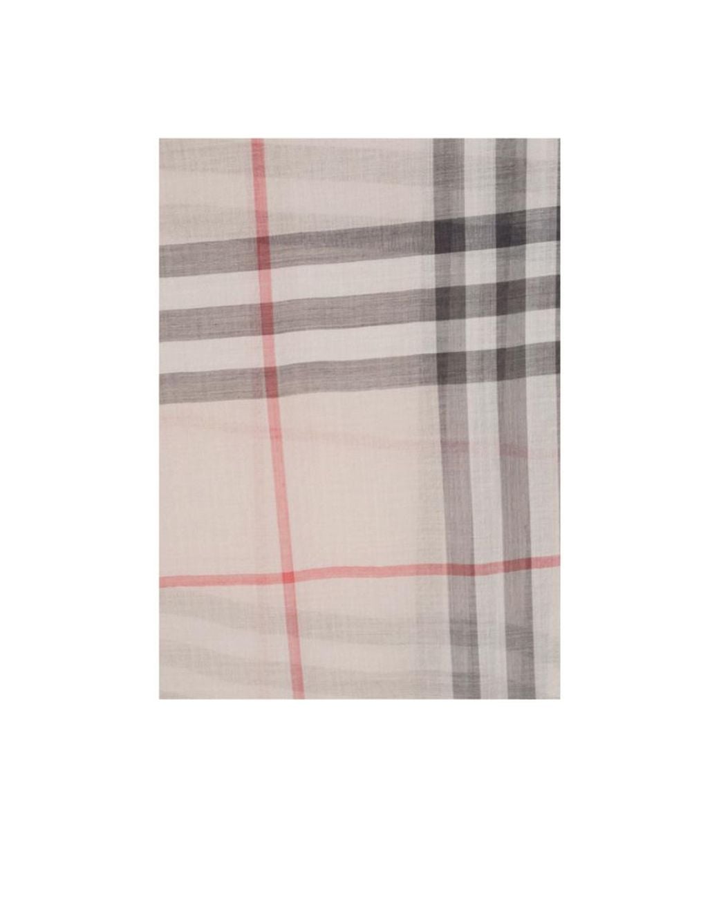 Burberry White Giant Check Frayed-Edge Scarf for men