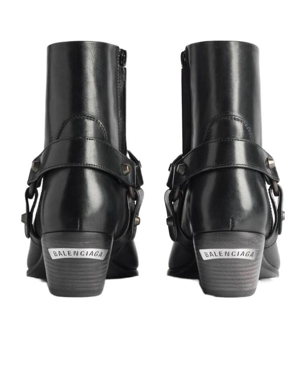 Balenciaga Black Memphis Harness Ankle Boots