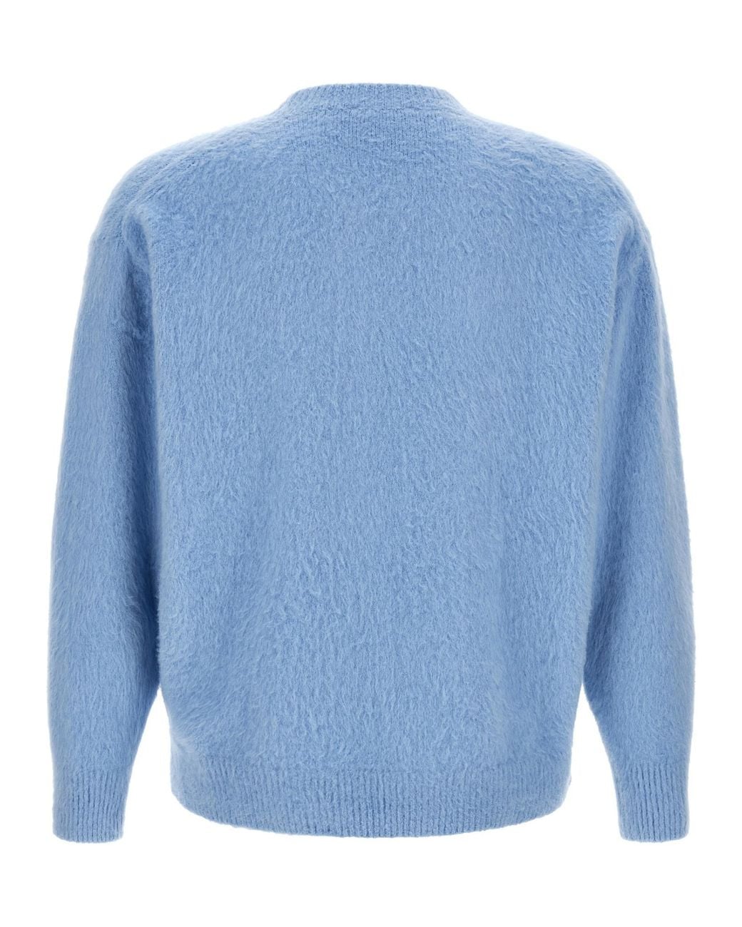 Roberto Collina Blue Crew Neck Fluffy Knit Sweater for men