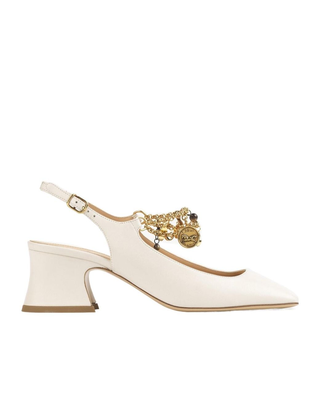 Chloé White Chloé Charms Pumps