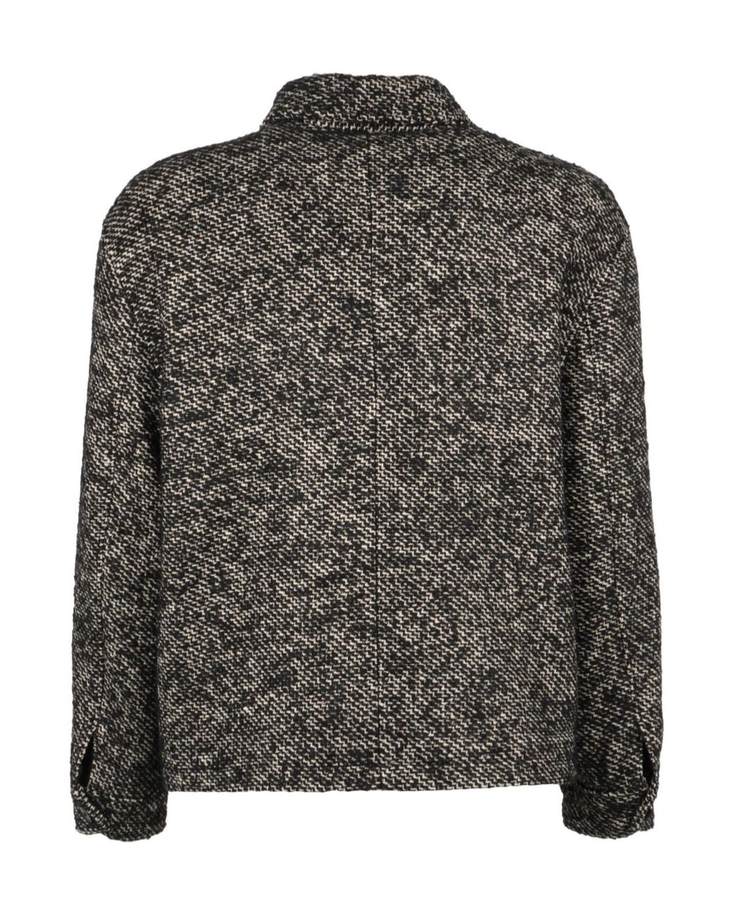 FRAME Black Tweed Trucker Jacket for men