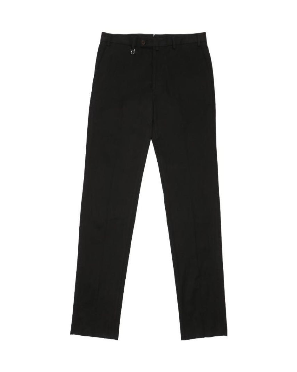 Ferragamo Black Straight Casual Pants for men