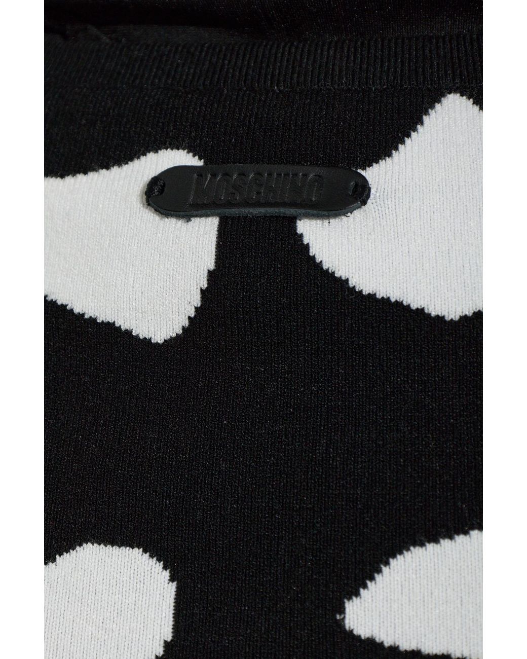 Moschino Black Printed Stretch Skirt