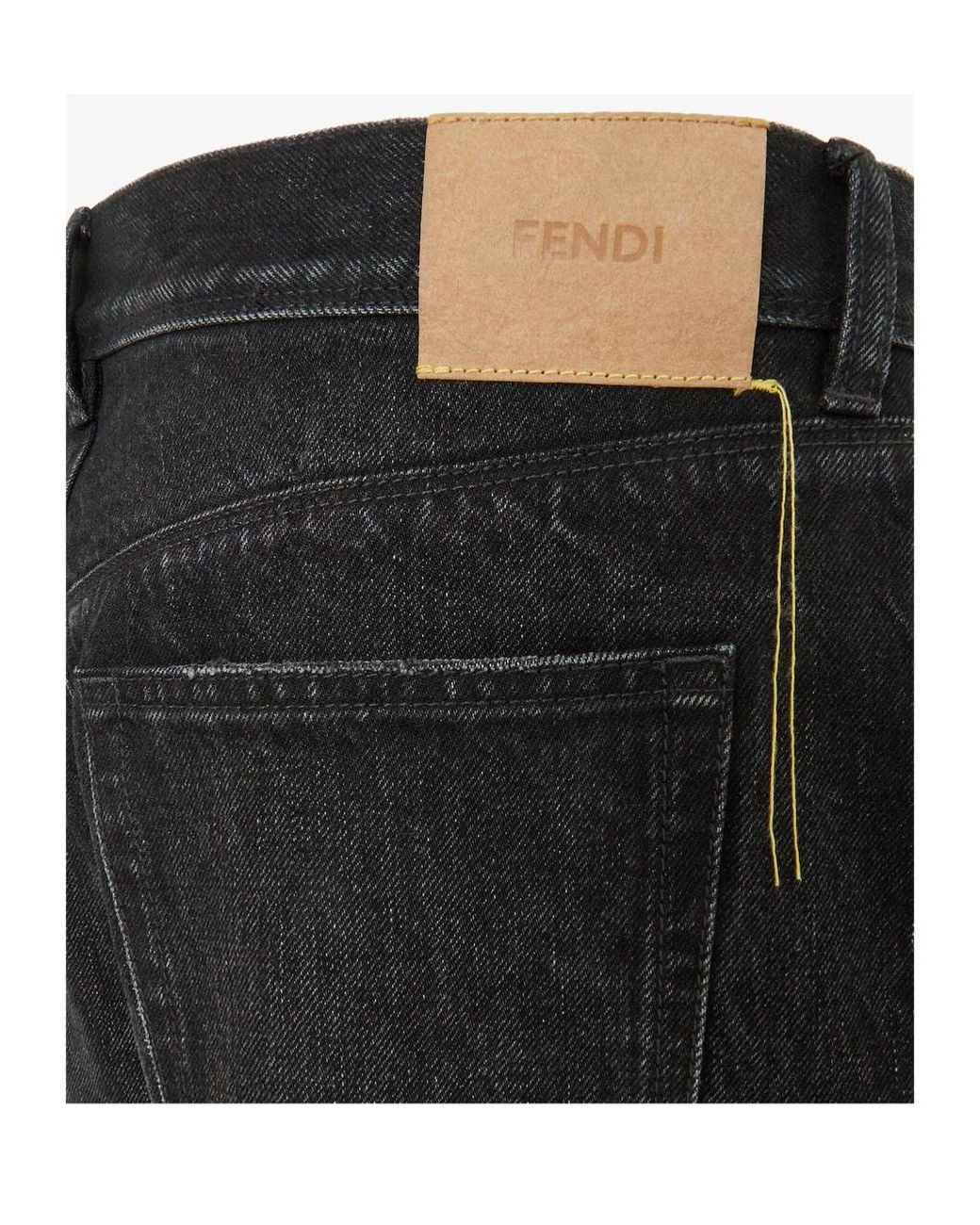 Fendi Gray Straight-Leg Long Jeans for men