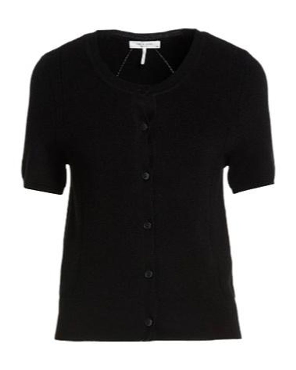 Rag & Bone Black Light And Thin Knitted Short-Sleeved Shirt