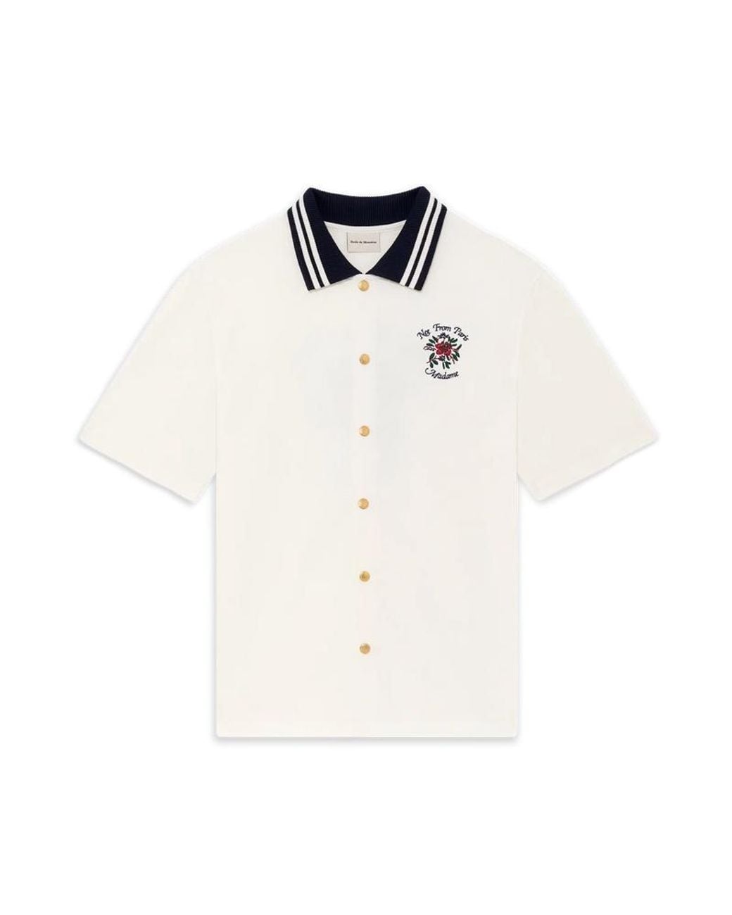Drole de Monsieur White Drôle De Monsieur Chemise Piquée Slogan Rose Shirt for men