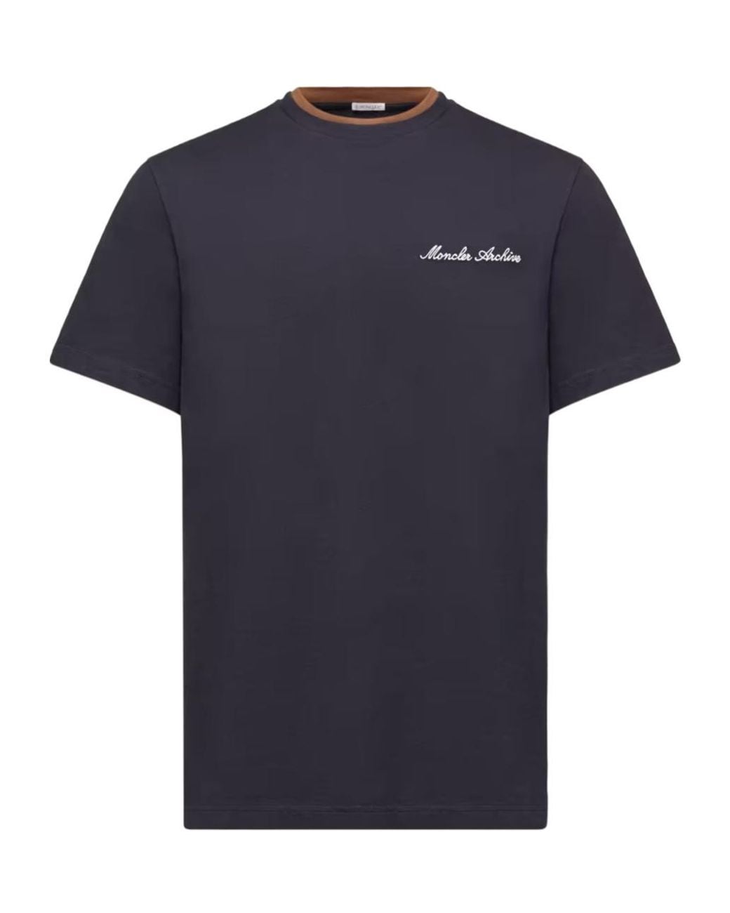 Moncler Blue Logo Embroidered Crewneck T-Shirt for men