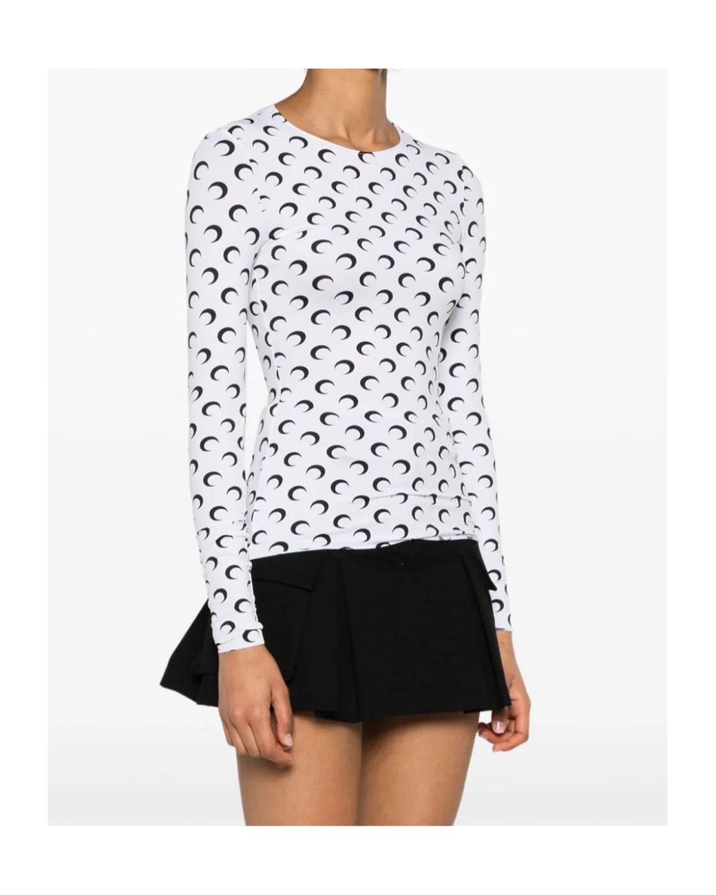 MARINE SERRE White Moon Printed Crewneck T-Shirt