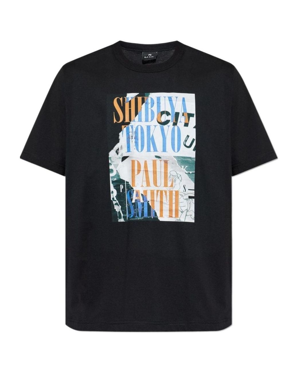 Paul Smith Black Ps Paul Smith Shibuya Tokyo Print T-Shirt for men