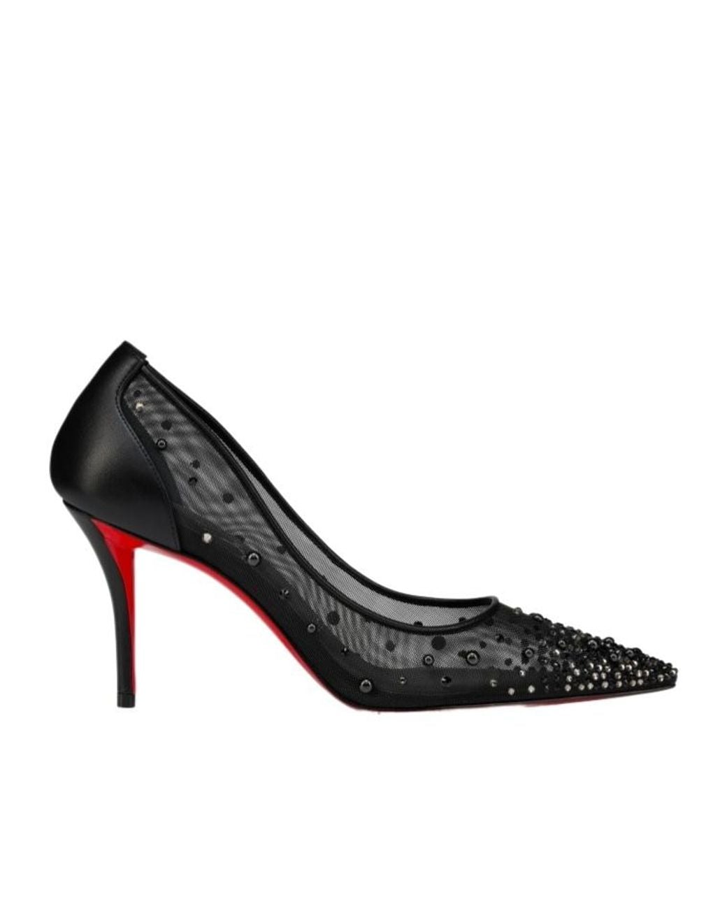 Christian Louboutin Black Embellished Heeled Pumps