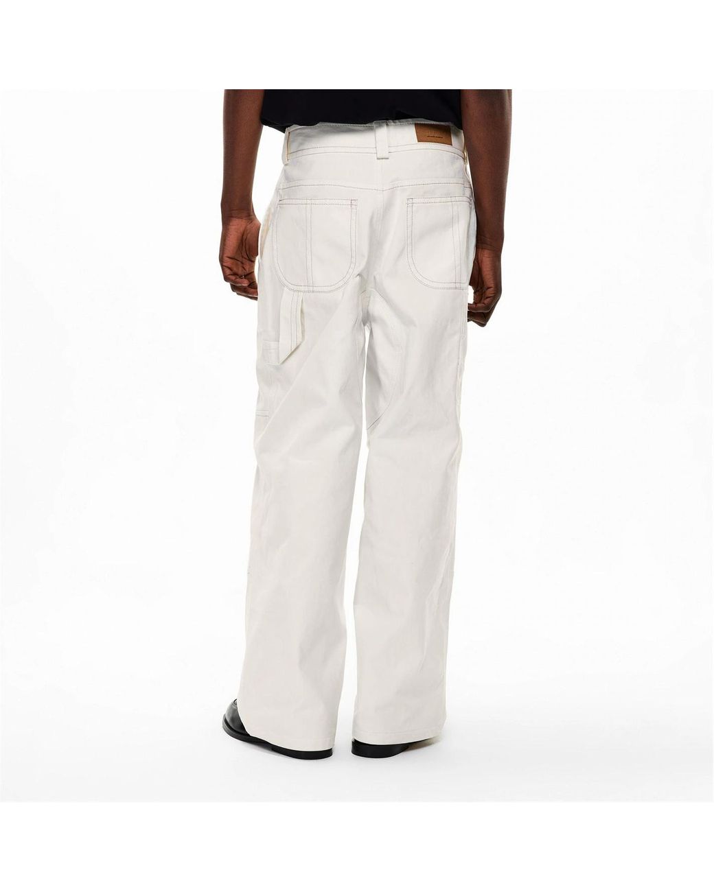 AMI White Worker Pant Straight Leg Trousers for men