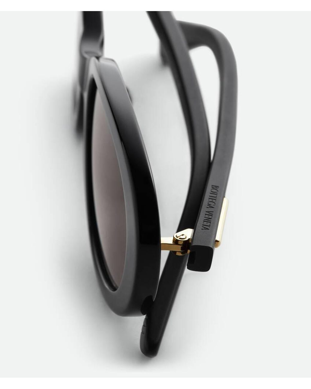 Bottega Veneta Black Eyewear Oval Frame Sunglasses