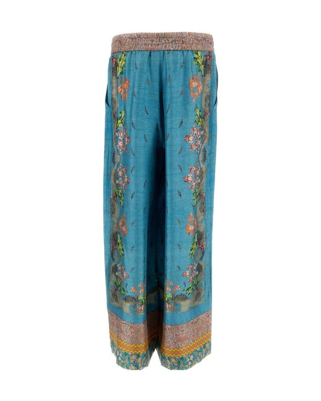 Pierre Louis Mascia Blue Printed Casual Pants