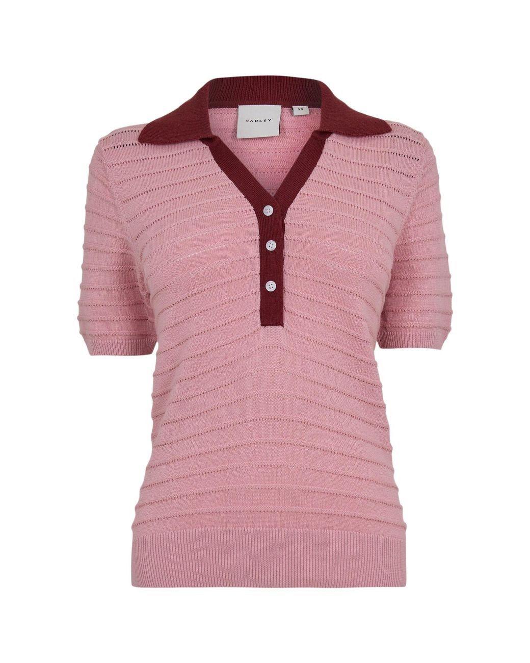 Varley Pink Short-Sleeved Polo Shirt