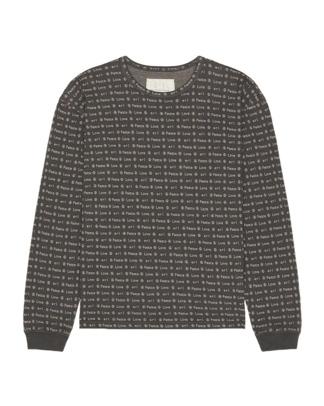 ERL Gray Jacquard Logo Knitted Top for men