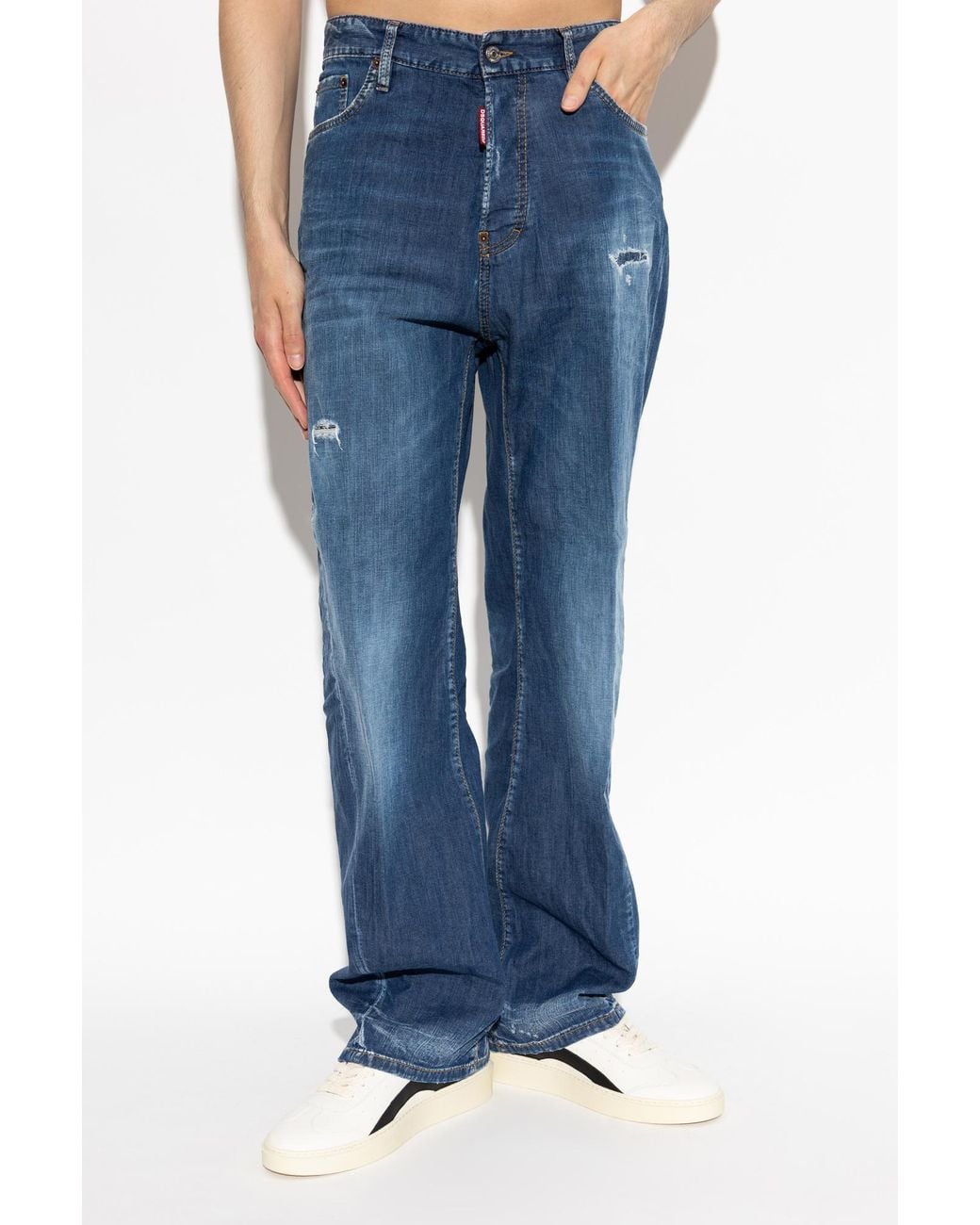 DSquared² Blue Loose Twst Distressed Jeans for men