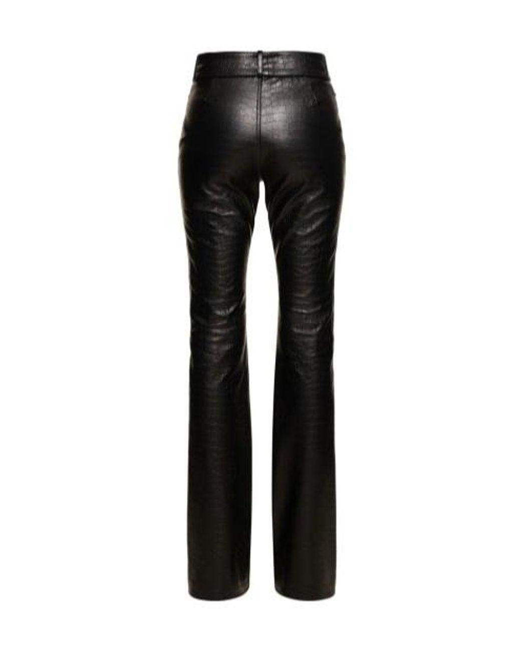 Alessandra Rich Black Belted Leather Casual Pants