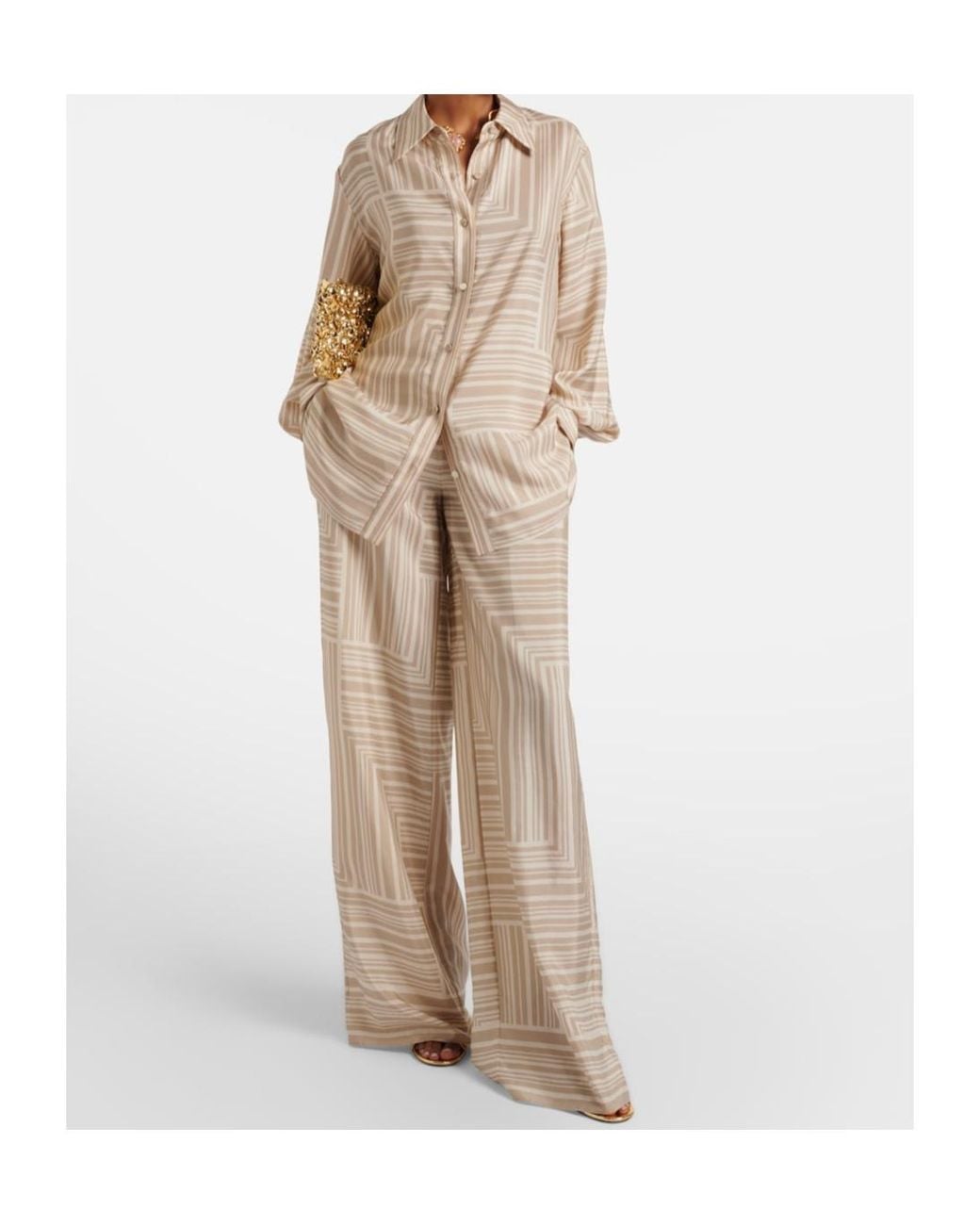 Joseph Natural Printed Pattern Casual Pants