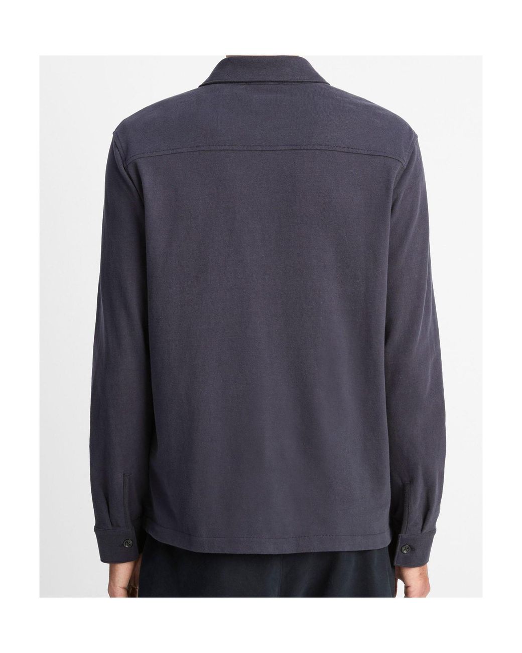 Vince Blue Sueded Cotton Overshirt Jacket for men