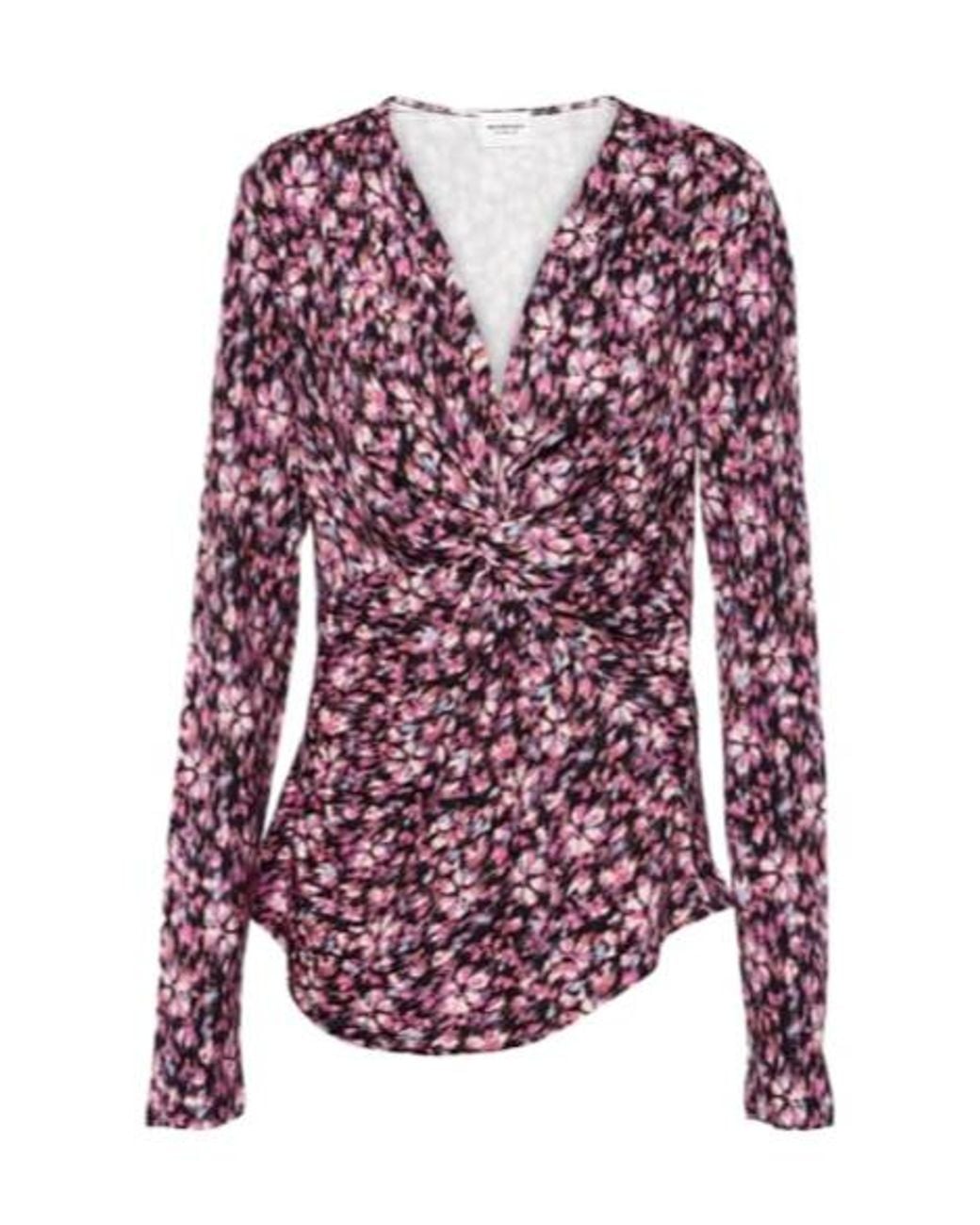 Isabel Marant Purple Ruched Jersey Top