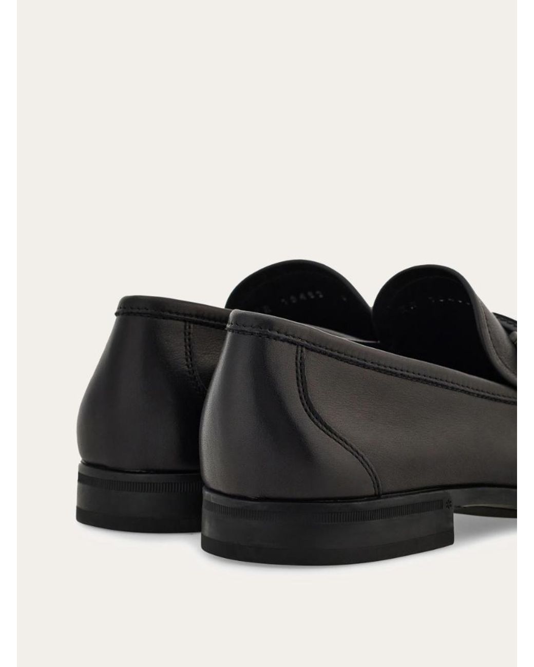 Ferragamo Black Gancini Ornament Loafer for men