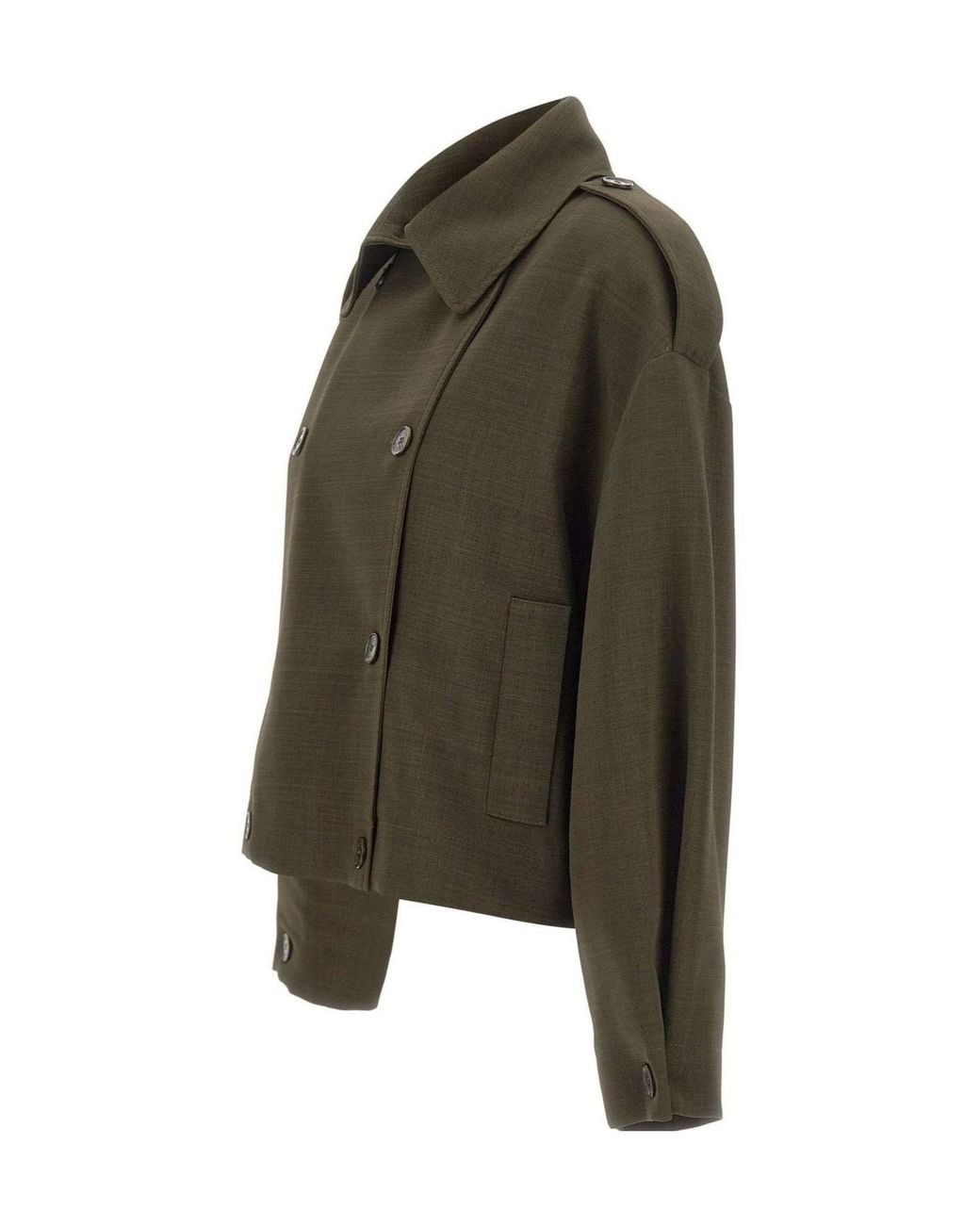 Kaos Green Cropped Double-Breasted Jacket