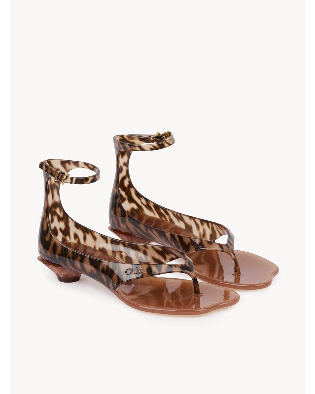 Chloé Brown Chloé Jelly Thong Sandals