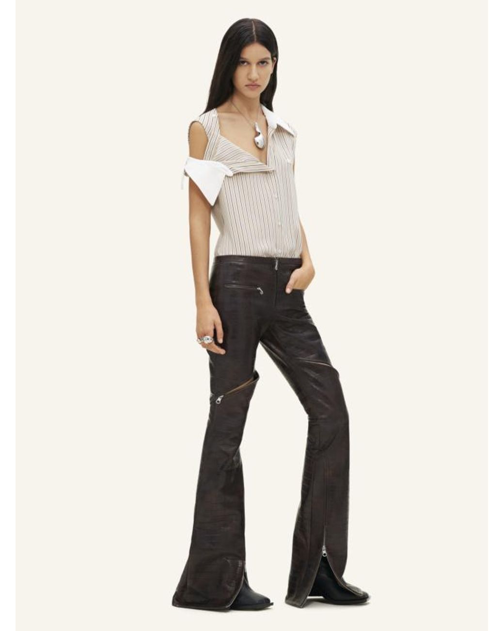 Courreges Gray Striped Shirt
