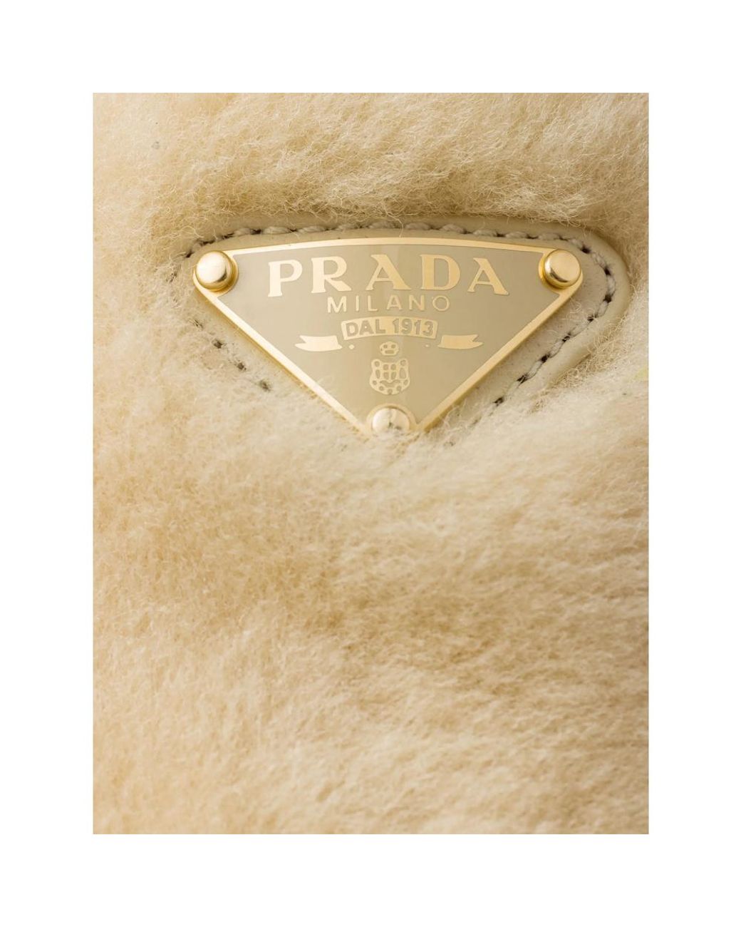 Prada Natural Triangle-Logo Mules