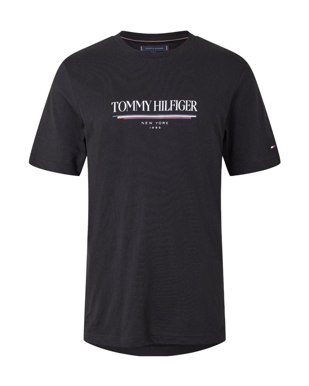 Tommy Hilfiger Black Logo Short Sleeve T-Shirt for men